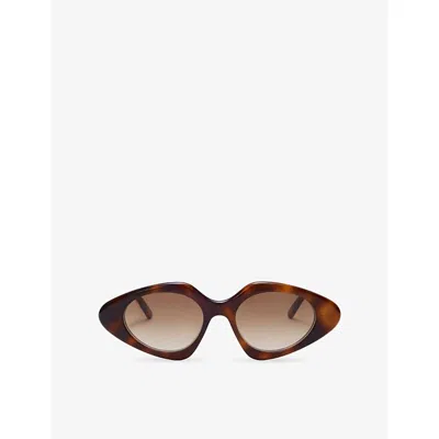 Loewe Womens Havana Triangle Slim Acetate Sunglasses In Brown
