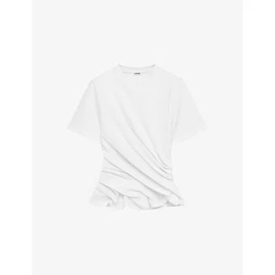 Loewe Womens White Twisted Short-sleeve Cotton-jersey T-shirt