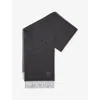 Loewe Womens  Two-tone Anagram-embroidered Wool And Cashmere-blend Scarf In Black/grey