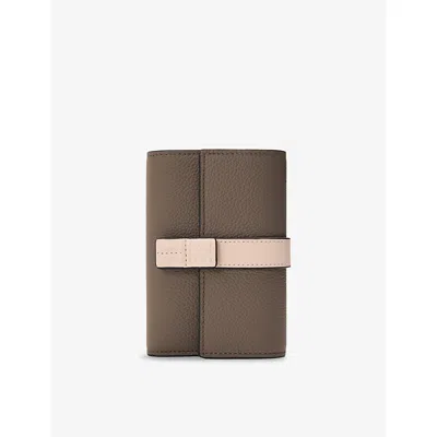 Loewe Womens Taupe/talc Vertical Small Leather Wallet