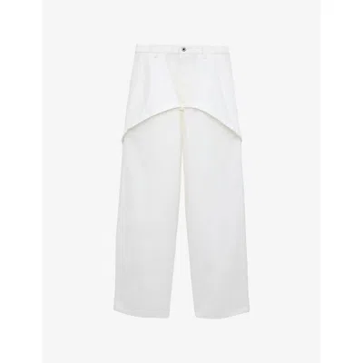 Loewe Womens White Wide-leg Relaxed-fit Denim Jeans