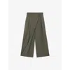 Loewe Wool Cropped Wrap Trousers In Green