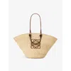Loewe Womens Natural/tan  X Paula's Ibiza Anagram Large Iraca Palm And Leather Basket Bag In Natural/tan