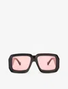 Loewe Womens Shiny Black  X Paula's Ibiza Dive In Mask Square-frame Acetate Sunglasses In Shiny Black