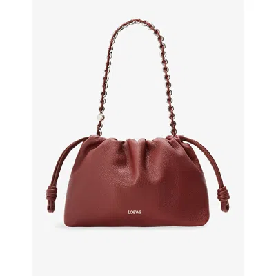 Loewe Womens  Flamenco Medium Leather Clutch Bag In Brown