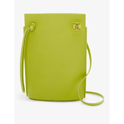 Loewe Womens Meadow Green Dice Pocket Leather Cross-body Bag