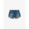 Loewe Anagram Shorts In Denim In Medium Blue
