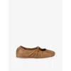 Loewe Leather Pebble Soft Ballet Flats In Brown