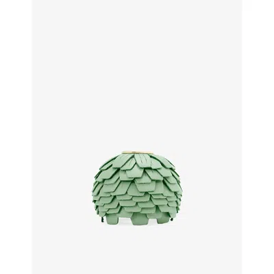 Loewe Womens  Flower Dice Leather Charm In Green