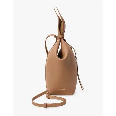 Loewe Womens Mocha Scarf Leather Backpack In Brown