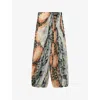 Loewe Silk Floral Draped Trousers In Multicolor
