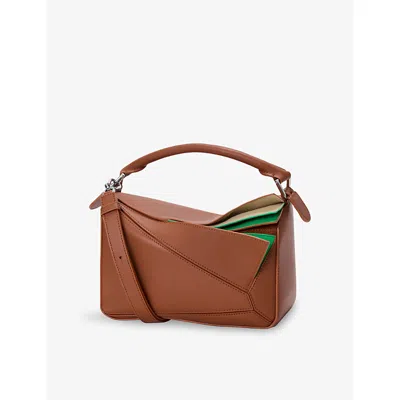 Loewe Womens Multicolor Squirrel Puzzle Layers Small Leather Top-handle Bag