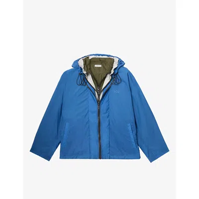 Loewe Womens Multi-layered Hooded Shell Jacket Blue