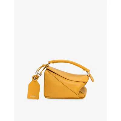 Loewe Womens Mustard  X Paula's Ibiza Puzzle Mini Leather Top-handle Bag In Yellow