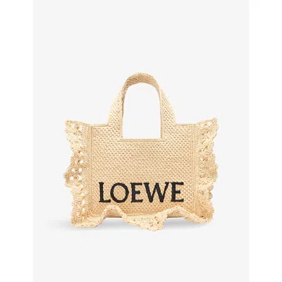 Loewe Small Font Tote Bag In Neutral