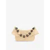 Loewe Medium Ola Shoulder Bag In Raffia And Calfskin In Natural