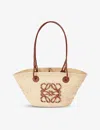 Loewe Womens Natural/tan Anagram Small Iraca Palm And Leather Basket Bag In Natural/tan