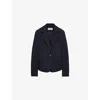 Loewe Womens Navy Blue Tailored Wool-blend Jacket In Blue