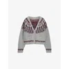 Loewe Wool-blend Fair Isle Sequin Cardigan In Gray