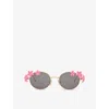 Loewe Signature Oval Sunglasses In Pink
