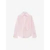 Loewe Womens Long-sleeve Intergrated-tie Cotton-poplin Shirt Pink In Pink