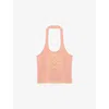 Loewe Anagram Tank Top In Cotton And Viscose In Pink/yellow