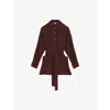 Loewe Womens Burgundy Pointed-collar Belted Silk Blouse In Burgundy