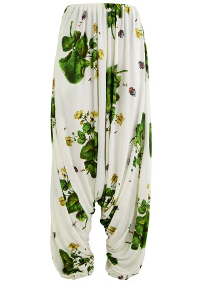 Loewe Womens Printed Draped Jersey Trousers Uk8/s