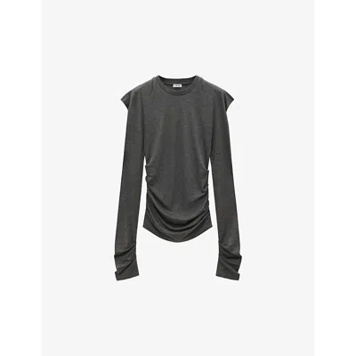 Loewe Jersey Gathered Top In Black