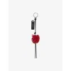 Loewe Lion Beaded Crochet Bag Charm In Black