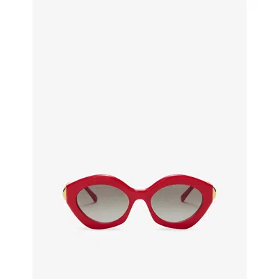Loewe Womens Ruby Coil Cat Eye-frame Acetate Sunglasses In Red