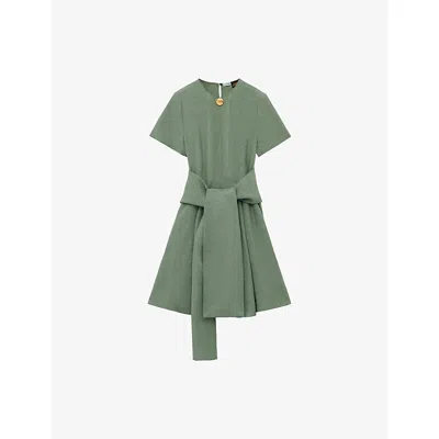 LOEWE WOMENS LOEWE X PAULA'S IBIZA PEBBLE SHORT-SLEEVE WOVEN MINI DRESS