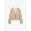 Loewe Wool-cashmere Anagram Cardigan In Gold