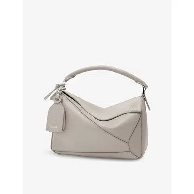 Loewe Womens Shell Grey Puzzle Small Leather Top-handle Bag