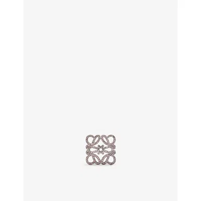Loewe Womens Silver/pink Anagram Bombé Dice Brass Charm
