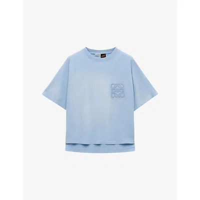 Loewe Terry Anagram T-shirt In Sky Blue