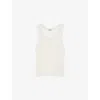 Loewe Womens Soft White Anagram-embroidered Slim-fit Silk-blend Tank Top In White