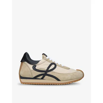 Loewe Low-cut Lace-up Sneakers In Nude