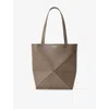 Loewe Womens Taupe Puzzle Fold Medium Leather Tote Bag
