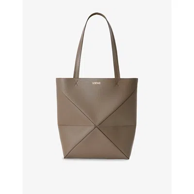Loewe Womens Taupe Puzzle Fold Medium Leather Tote Bag