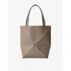 Loewe Womens Taupe Puzzle Fold Mini Leather Tote Bag