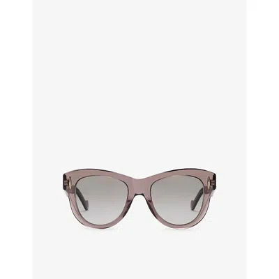 Loewe Womens Transparent Brown Vintage Screen Trapeze-frame Acetate Sunglasses