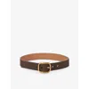 Loewe Leather Rounded-rectangle Belt In Brown