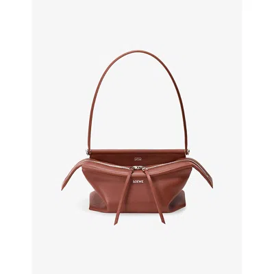 Loewe Womens Whisker Small Leather Handbag Cognac