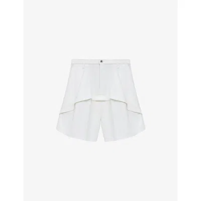 Loewe Womens White  X Paula's Ibiza Asymmetric-panel Denim Shorts In Gray