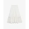 Loewe Womens White  X Paula's Ibiza Cotton And Silk-blend Midi Skirt In White
