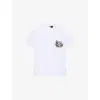 Loewe Womens White Floral Anagram-embroidered Regular-fit Stretch Cotton-blend T-shirt In White
