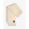 Loewe Womens White Logo-embossed Mohair Scarf