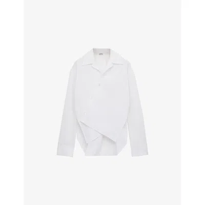 Loewe Cotton-blend Asymmetric Shirt In White
