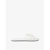 Loewe Petal Anagram Metallic Leather Slide Sandals In White